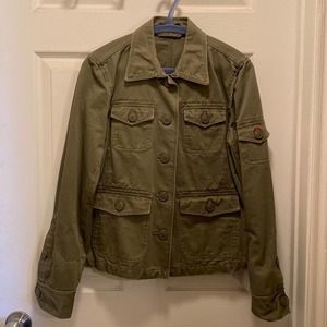 Women’s J Crew Green Utility Jacket - Small